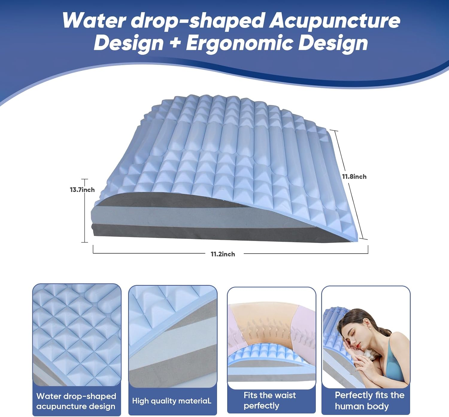 Acemend Back Stretcher,Refresh Back Stretcher, Neck and Back Stretcher for Lower Back Pain Relief,Herniated Disc, Sciatica, Scoliosis - Blue image number 6