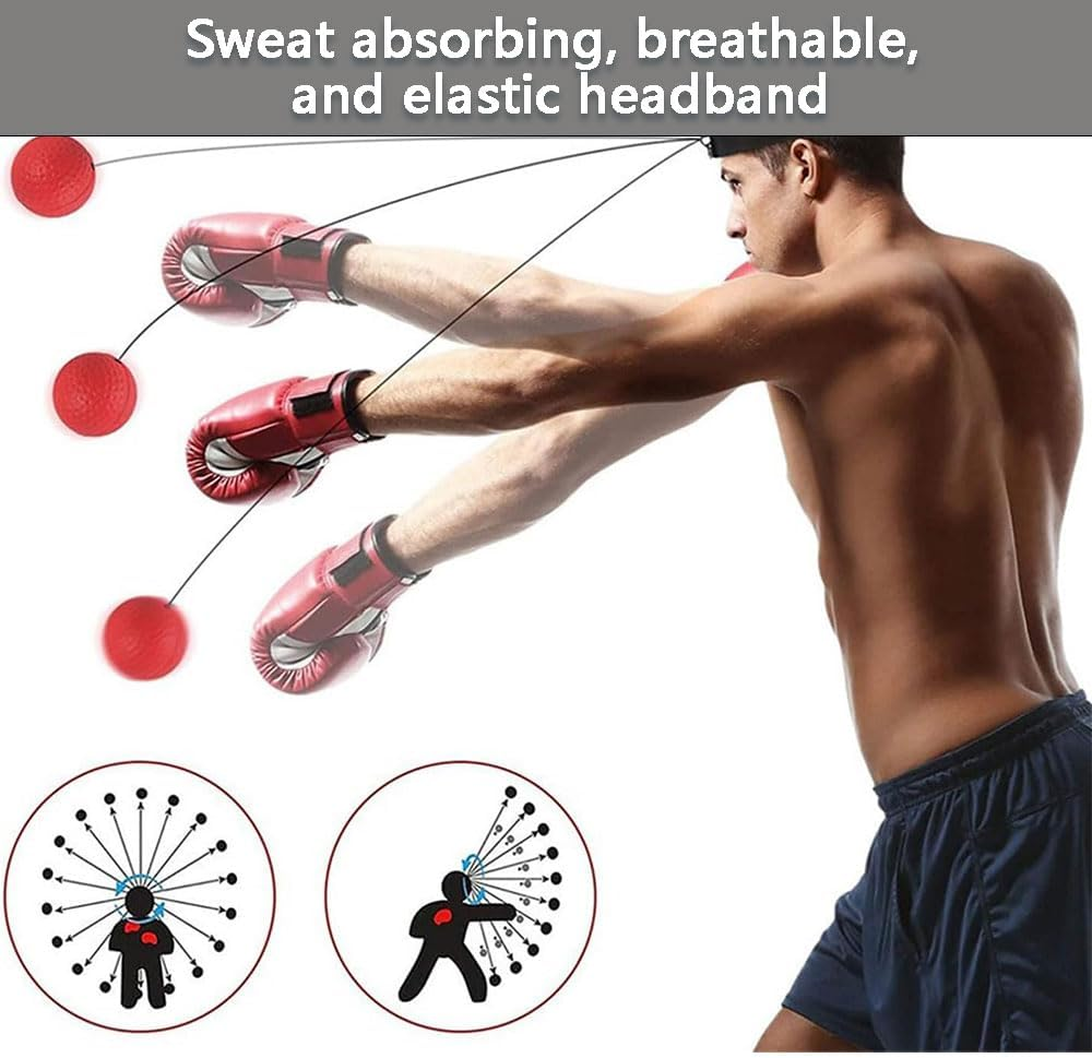 Boxing Reflex Ball Set &ndash; 3-Pack Punching Balls with Adjustable Headband, Improve Speed, Reaction, Hand-Eye Coordination for Training or Fitness image number 6