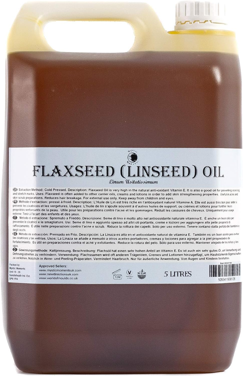 Mystic Moments | Flaxseed (Linseed) Carrier Oil - 125Ml - 100% Pure image number 5