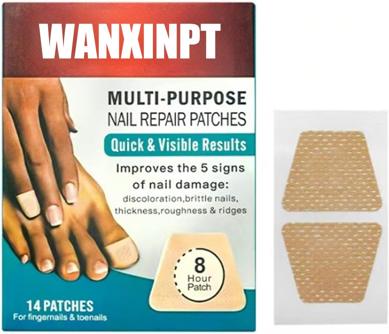 Multi-Purpose Nail Repair Patches - 14 Count - Nail Repair for Damaged Nails, 8-Hour Nail Treatment Restores Healthy Appearance image number 6