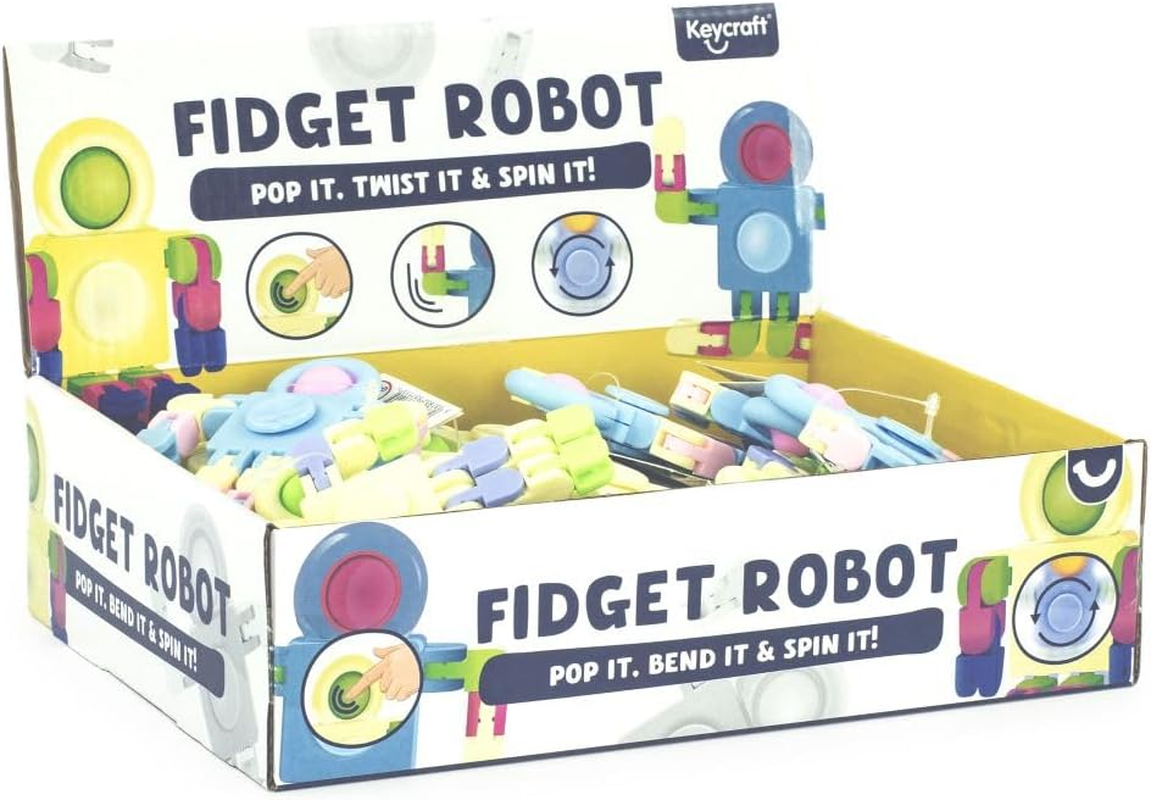 Keycraft Fidget Robot, Pop, Bend and Spin, Pastel Colour, Sensory Toy for Kids and Adults, Tactile Stress Relief, Creative Play, Compact and Portable, Engaging Fidget Companion image number 2