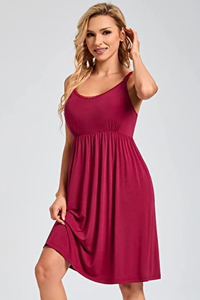 Sosolism Women'S Nursing Nightdress with Padded Lace Trim Breastfeeding Dress Adjustable Strap Maternity Nursing Dress