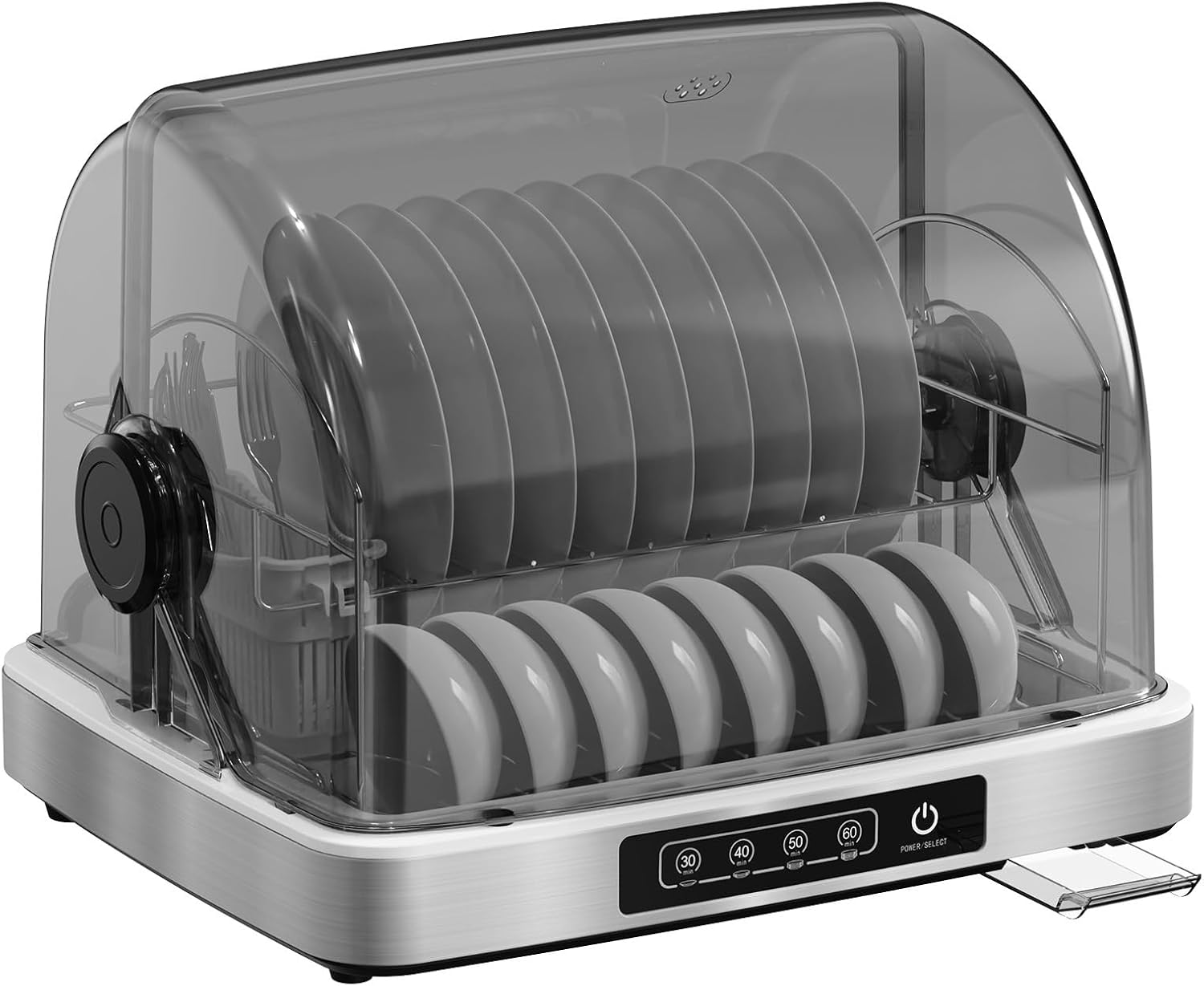 Advwin Steriliser Cabinet 32L with Hot Air Drying, 260W Dish Sterilizer Machine with Timer, Touch Control Countertop Disinfection Cabinet for Kitchen, Stainless Steel Dryer with Water Tray image number 6