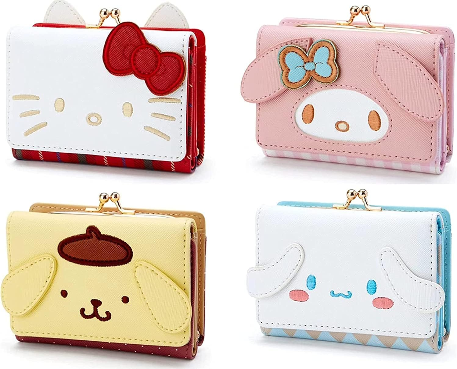 Cute Cartoon Small Wallet Short, Ladies Girls Purses Leather Trifold Wallets Money Bag (Yellow) image number 5
