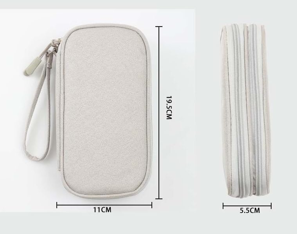 Waterproof Tech Accessories Pouch Bag Data Cable Storage Bag Charger Portable Power Bank Charging Cable Bag Box Digital Organizing Bag (Gray, One Size) image number 3