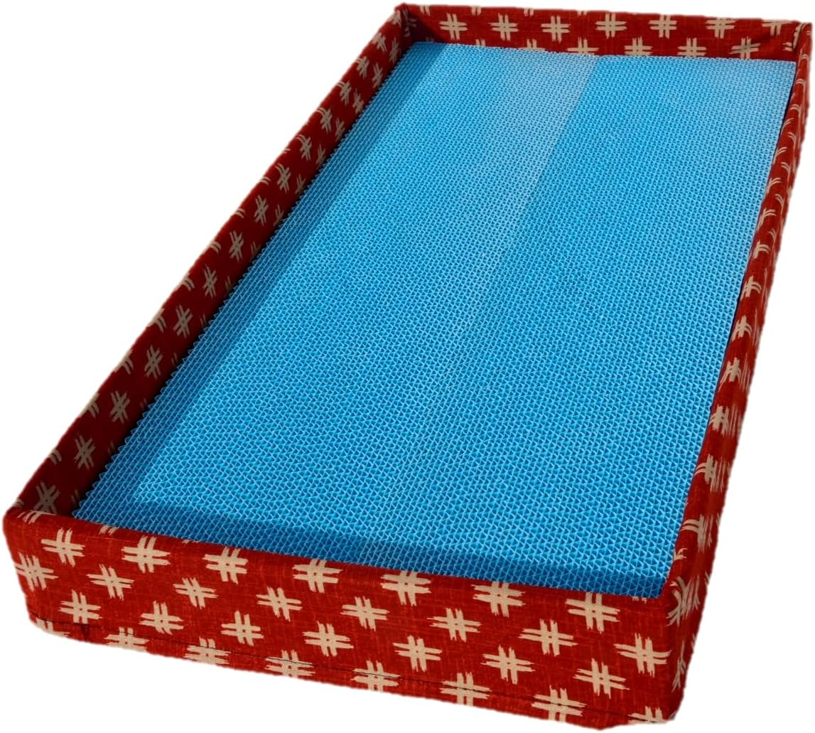 Tono Core Co., Ltd. Color Nail Sharpener [Togitai Nyan! Kasuri Blue] Wide Type with Frame Powder Cat Claw Sharpener Made in Japan Durable image number 2