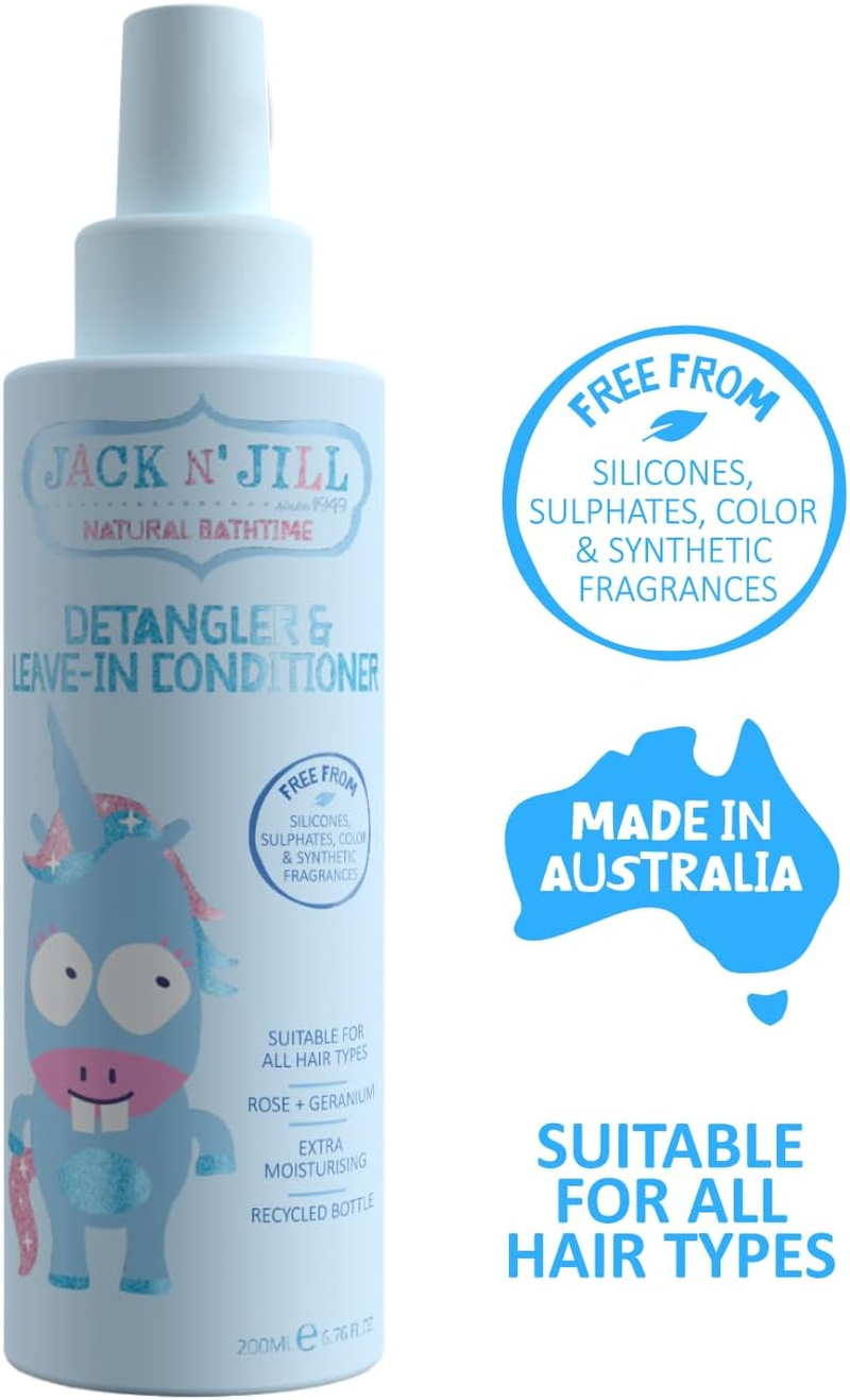 Jack N' Jill Detangler and Leave-In Conditioner Rose and Geranium 200Ml image number 4