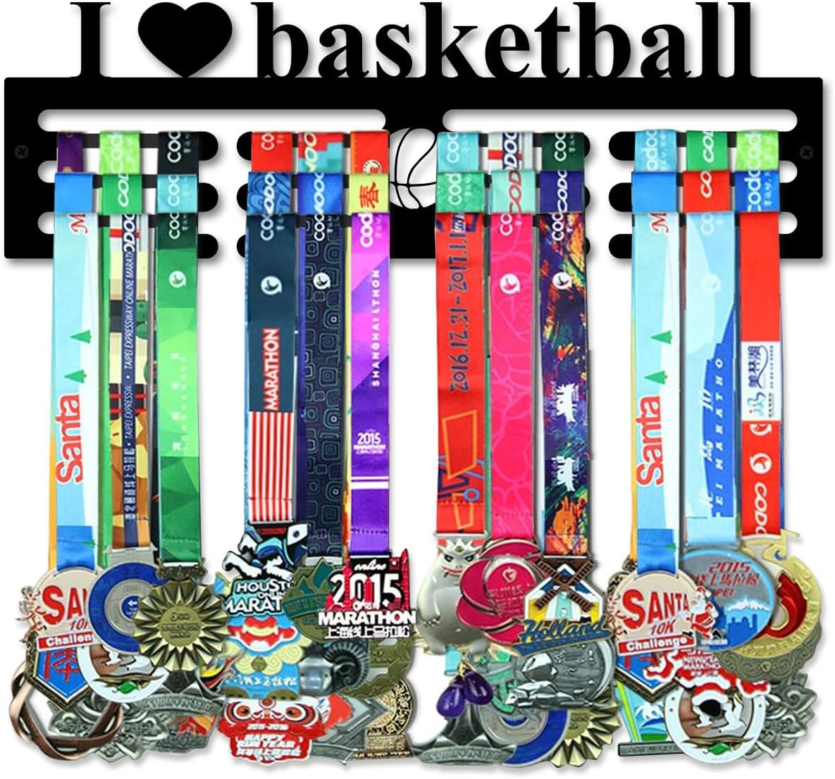 Resama Medal Hanger Holder Display Wall Rack Frame Shelf-Medal Hanger Awards Ribbon Soccer,Gymnastics,Holder Display Rack for 60 Medals