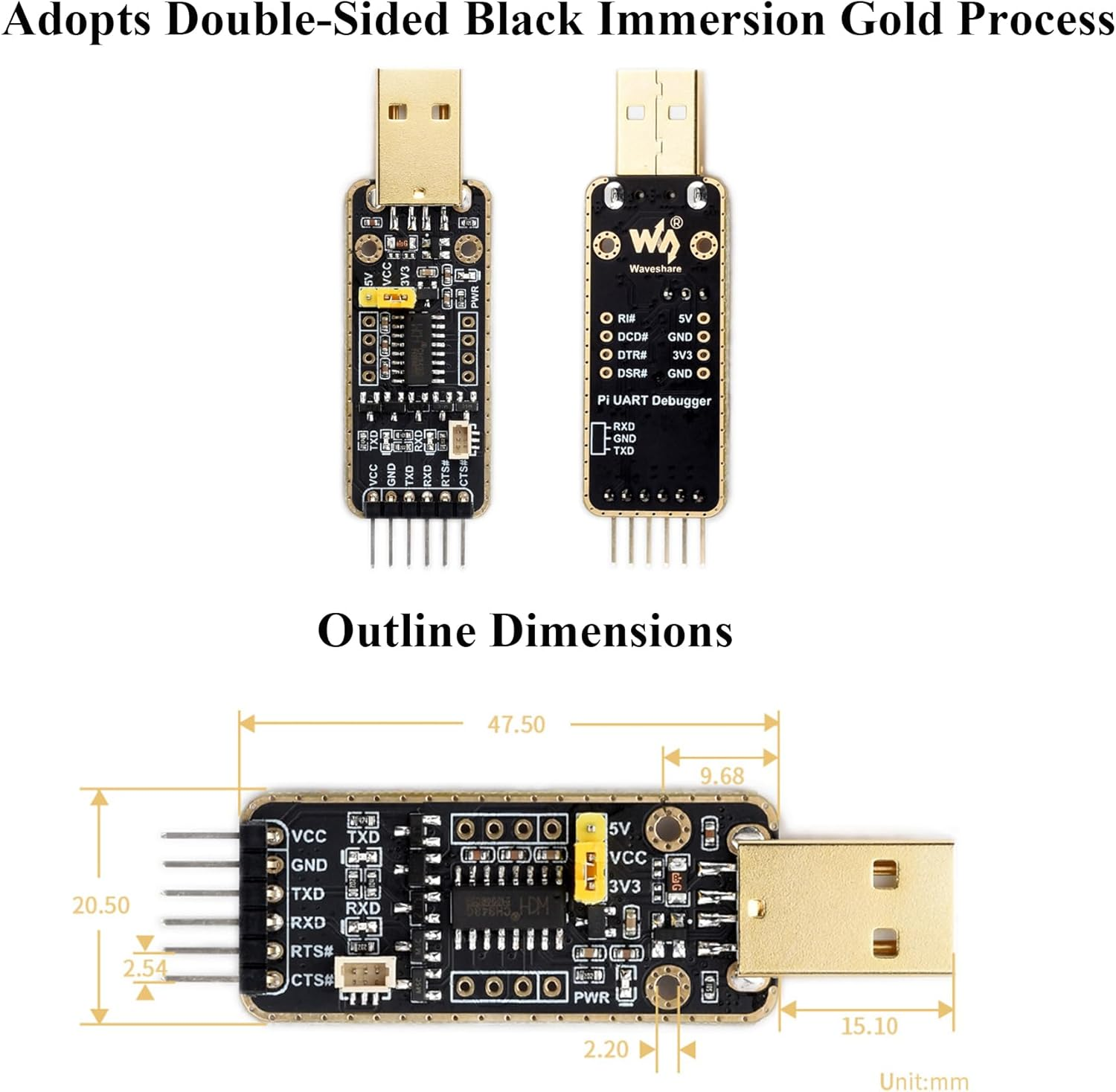 USB to UART Debugger Module for Raspberry Pi 5, Type-A Port Onboard UART Connector, Pi5 UART Debugging for Mac Linux Android Windows 7/8/8.1/10/11, High Baud Rate Transmission image number 6