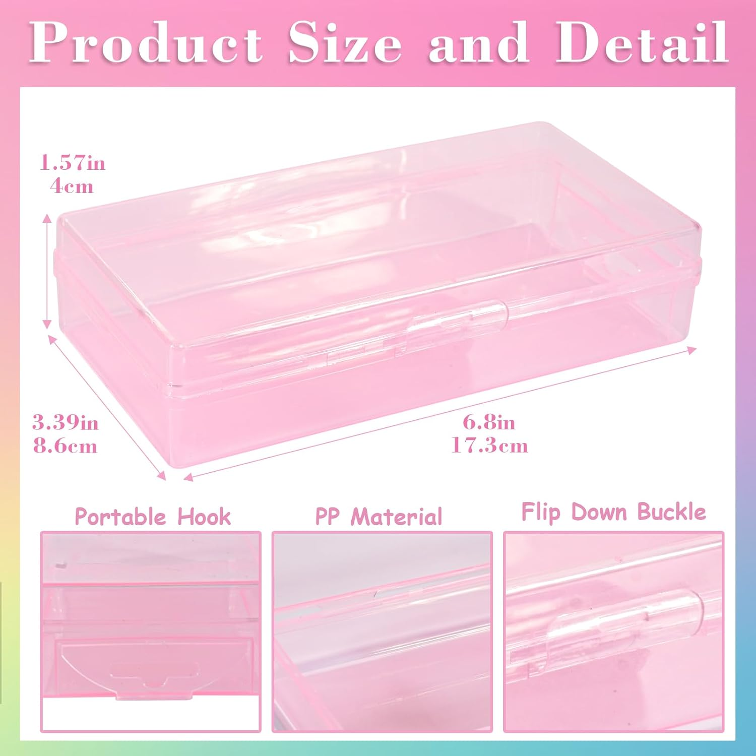 Lokyango 4-Piece Plastic Storage Box for Nail Tools - Manicure & Pedicure Supply Organizer Case (4Pcs in Pink) image number 1