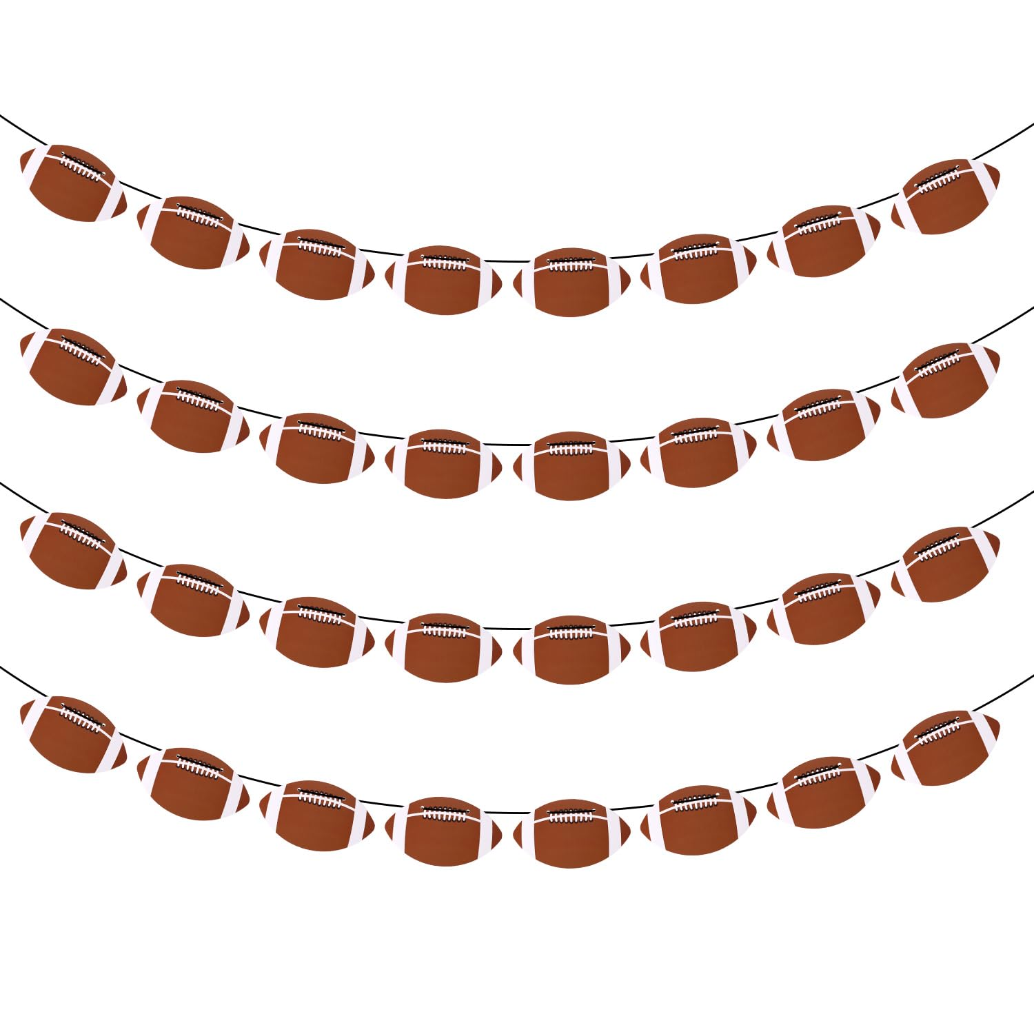 4Pcs Football Banner, DIY Hanging Football Party Decorations Rugby Banner Football Paper Cutouts Banner Sport Event Supply for Football Bowl Game Day Birthday Party Decor image number 2