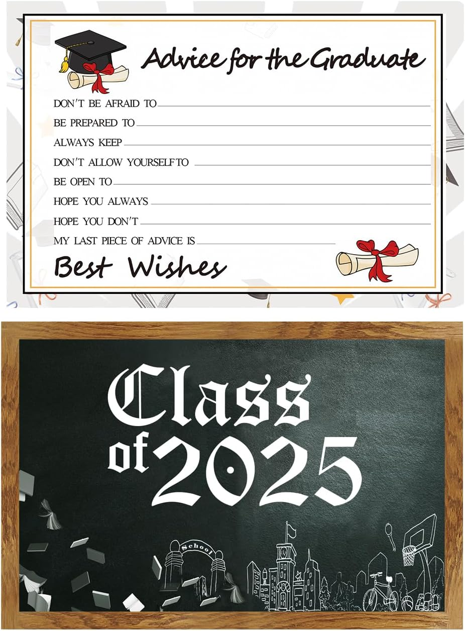 Graduation Party Wish Cards - High School or College Graduation Party Advice Advice Cards Supplies 2019 Decorations-36 Packs image number 1