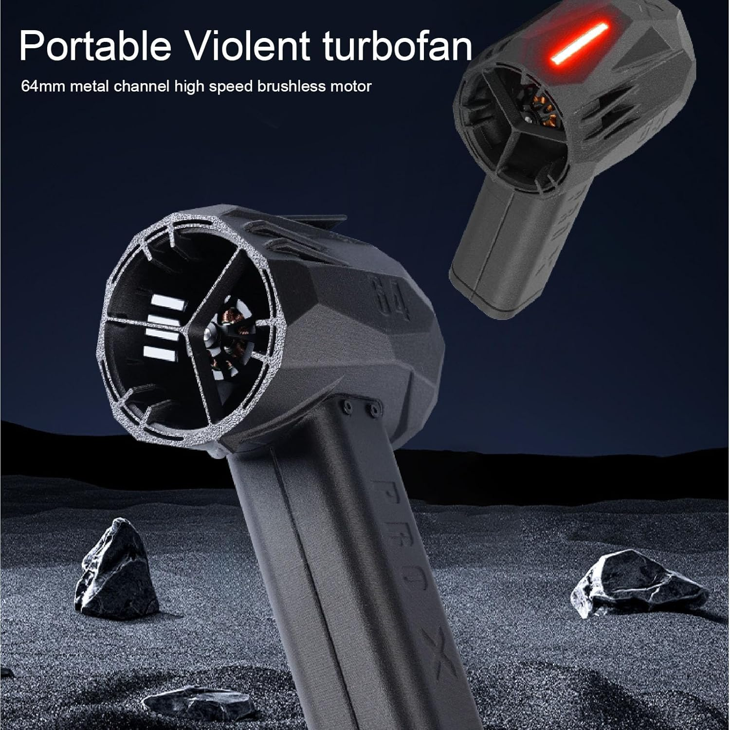 Jet Dry Blower, 1500G Thrust Cordless Electric Air Duster with Light, Stepless Speed Adjustment 64MM Super Electric Cordless Leaf Blower for Patio Cleaning, Car Drying image number 4