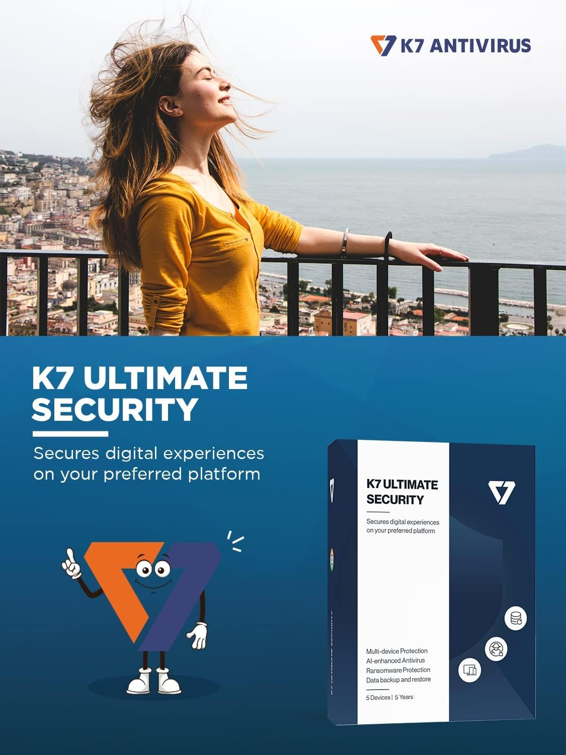 K7 Ultimate Security Antivirus Software 2025 |5 Devices, 5 Year|Threat Protection,Internet Security,Data Backup,Mobile Protection| Laptop,Pc, Mac&reg;,Phones,Tablets image number 4