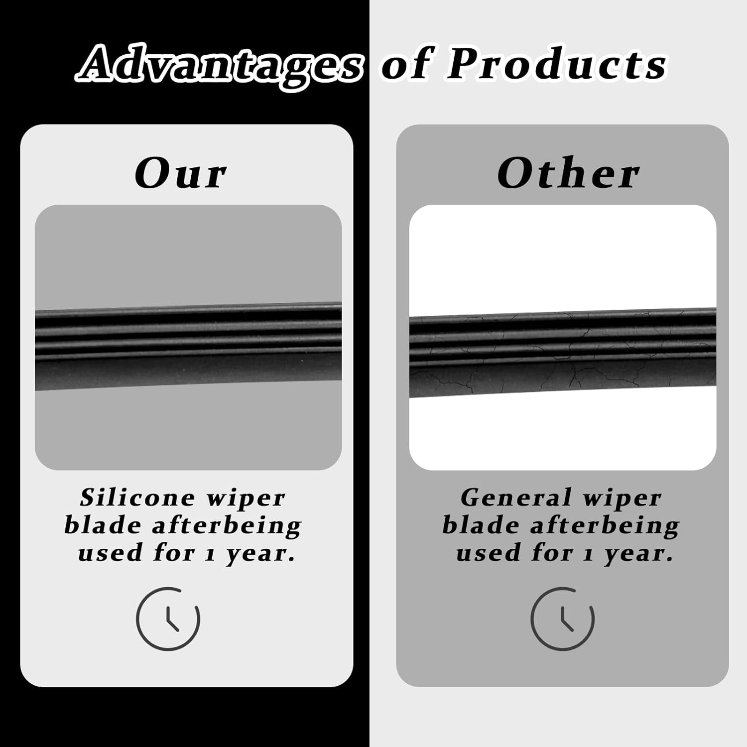 4 Pack Windshield Wiper Blades Refills, DIY Adjustable Car Windscreen Wiper Rubber Strips, Frameless Window Boneless Insert Silicone Strips, Car Accessories Universal for Car, Truck, SUV (25.59Inch)