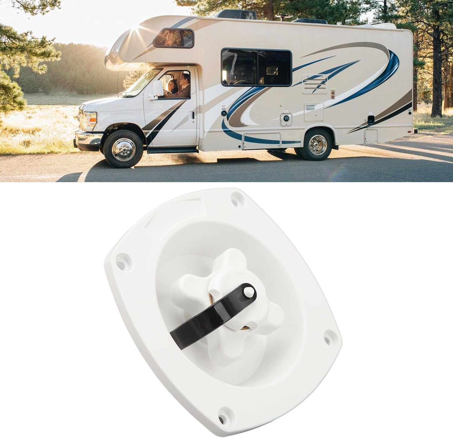 Mains Water Inlet with Pressure Regulator, Wall Mount Pressure Regulated Water Entry for Caravan, RV, Boat, Built-In Check Valve Tank Hatch Reduce Pressure Regulator Filler Entry