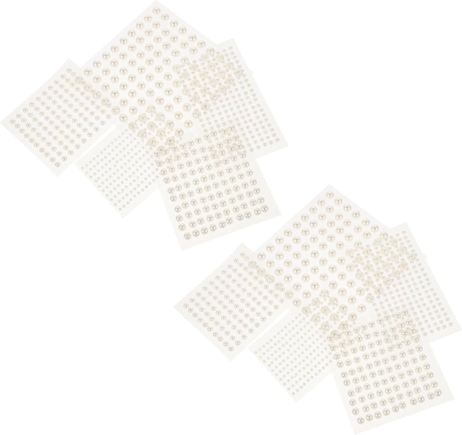 Baluue Adhesive Pearl Stickers 10Pcs 3Mm-8Mm Face Decorative Gems Nail Art Accessories for Women Hair and Makeup Craft image number 4