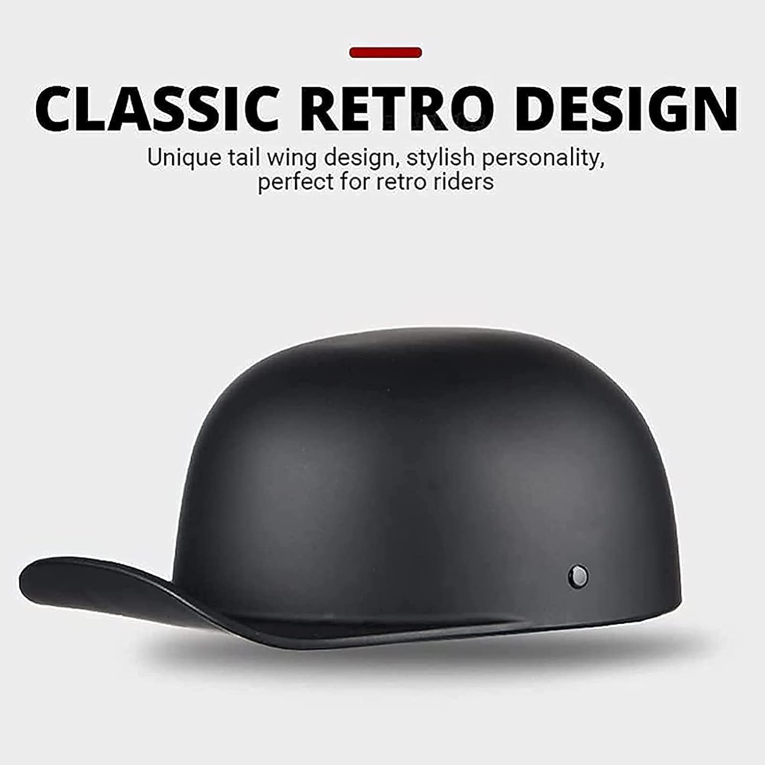 Retro Baseball Cap Motorcycle Half Helmet, ECE Approved Half Face Helmets Lightweight Adult Open Face Half Helmet for Men Women Scooter Touring Moped Street Helme E,L=56-58CM image number 4