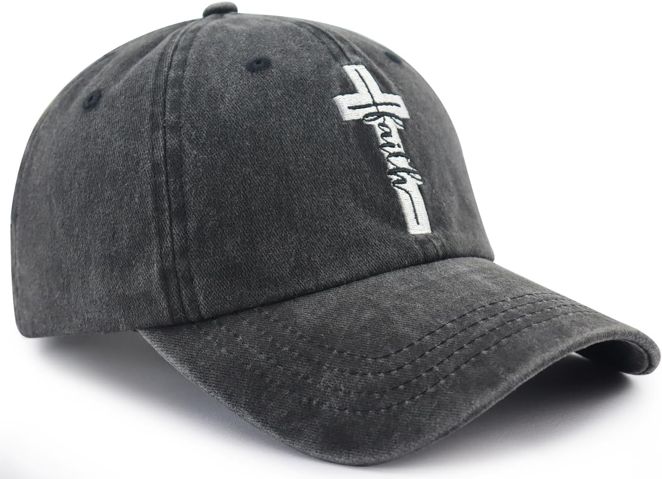 Jesus Cross Hat for Men Women, Funny Adjustable Cotton Embroidered Christian Religious Faith Baseball Cap - Pink image number 7