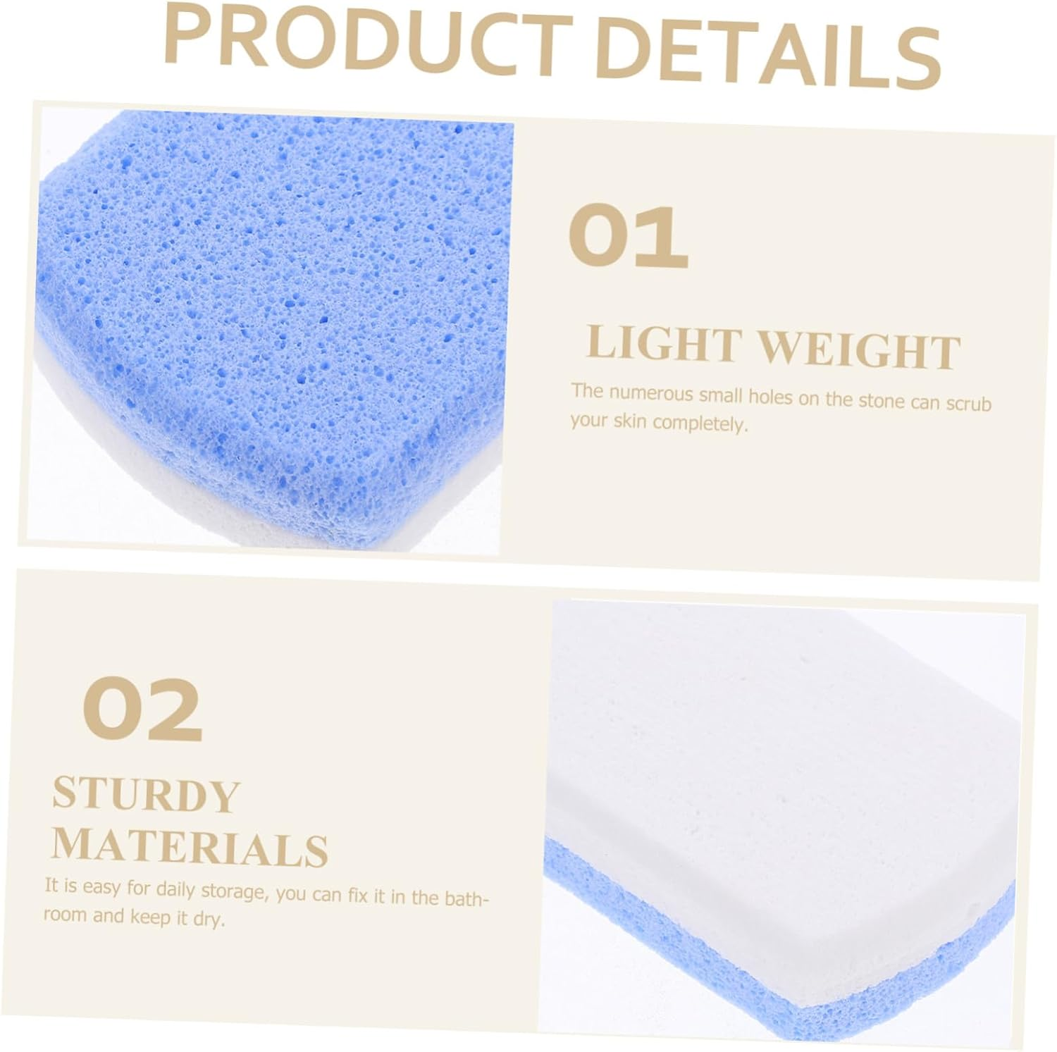 IWOWHERO 4Pcs Foot File Hard Skin Remover Stone Foot Scrubber Pedicure Tool for Family Travel Use image number 3