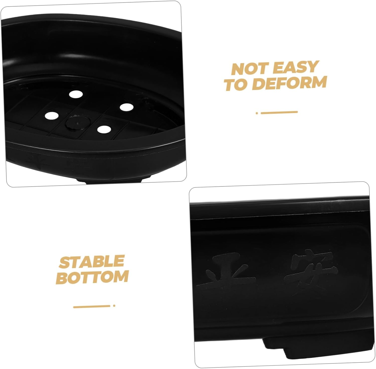 ANDRESLAD 4Pcs Oval Bonsai Pots Durable Plastic Flower Containers for Indoor Gardening Breathable Design for Healthy Plants for Home and Office Decor image number 4