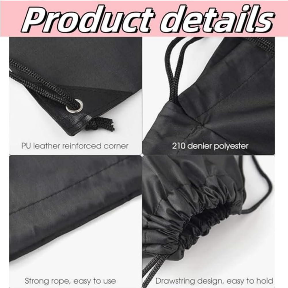 Fabselection 3Pcs Drawstring Backpack Bulk Drawstring Bag Nylon Cinch Sack Backpack Bag,Drawstring Bag String Backpack Bulk Tote Sack Cinch Bag Sport Bag Nylon Draw String Sport Bag（Black） image number 5