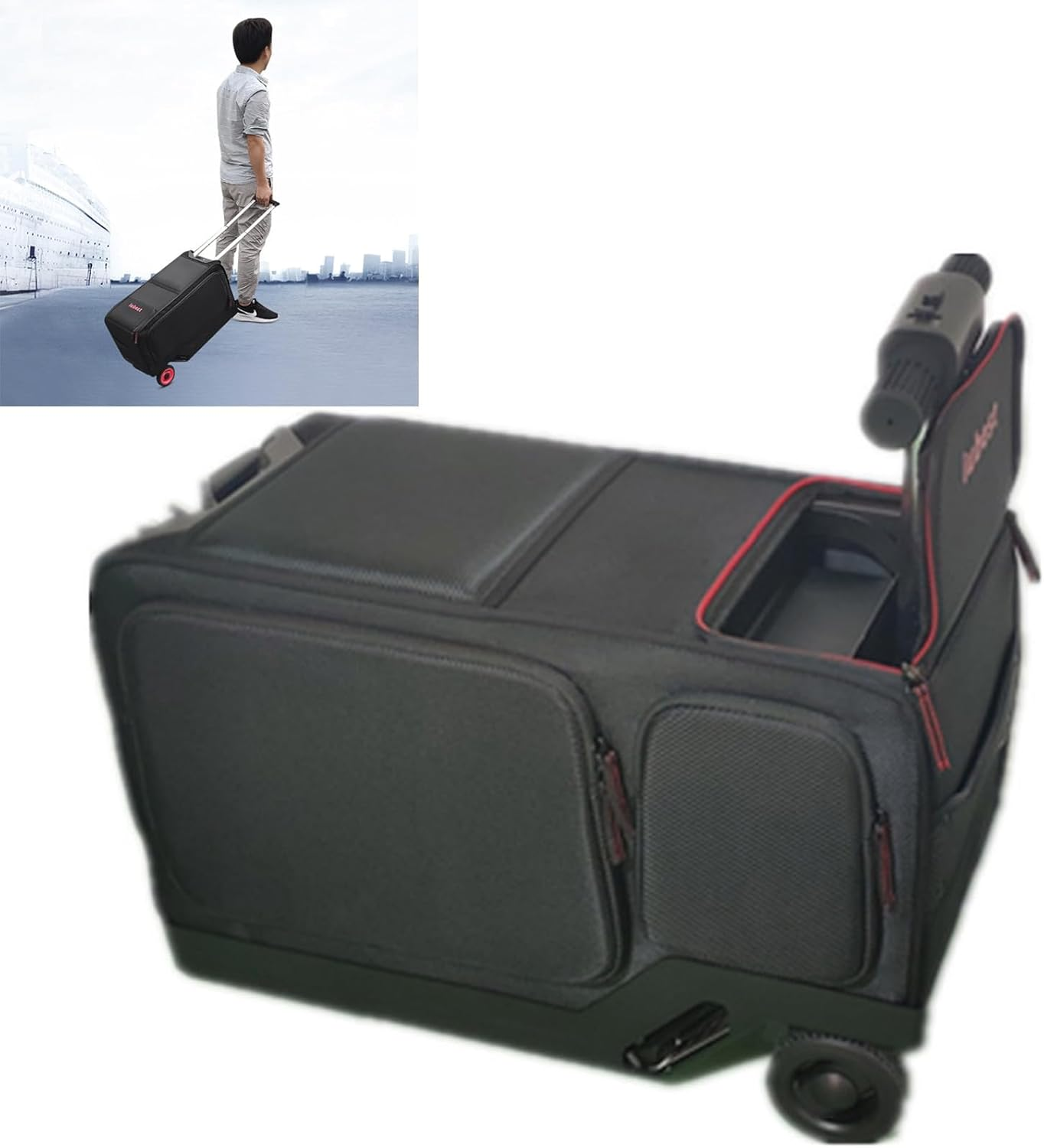 GIISH 30L Waterproof Oxford Cloth Riding Electric Luggage,Smart Hidden Function Handle Design Electric Luggage,Trolley Boarding Suitcase Smart Riding Box, Riding Electric Luggage image number 4