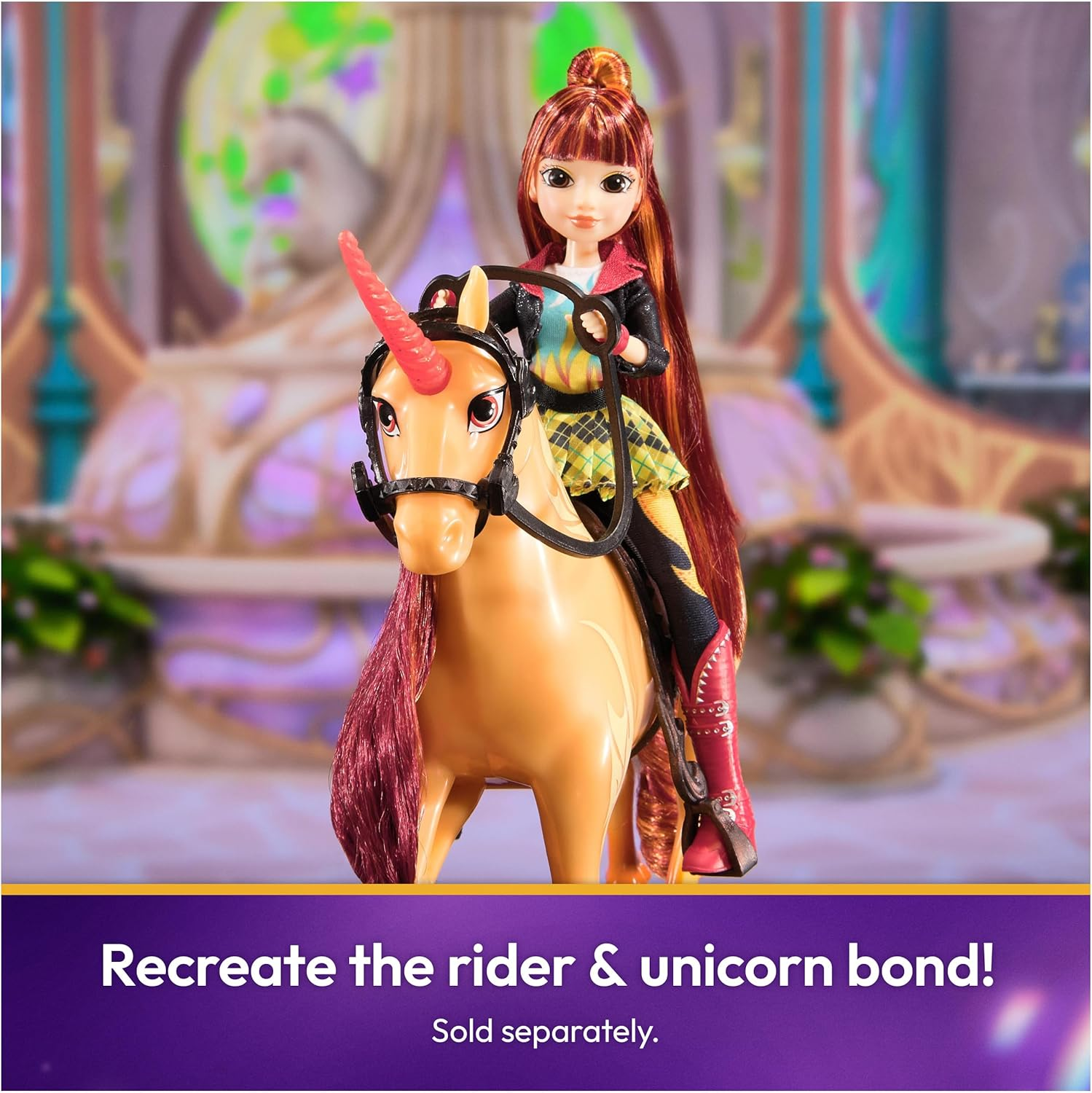 Unicorn Academy, Cinder with 2 Riding Accessories, 11&rdquo;, Compatible with Valentina, Dolls & Unicorn Toys for Girls Ages 4 and Up image number 2