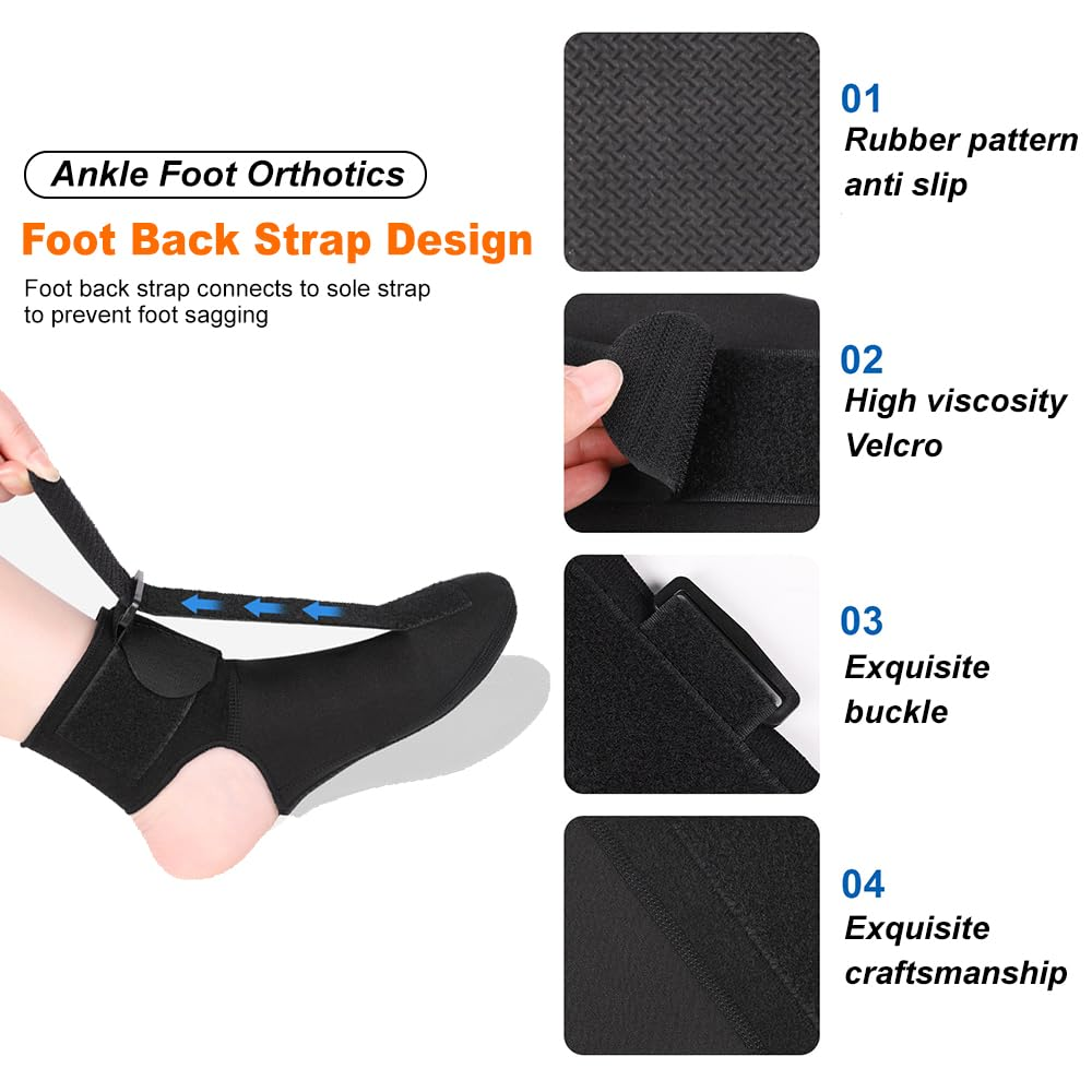 Plantar Fasciitis Night Splint Socks, Heel Pain Relief Plantar Fasciitis, Soft Stretching Boot Splint for Aching Feet & Heel Relief, Plantar Fasciitis Night Splint Sock, Right or Left Foot for Achilles Tendonitis Drop Foot (S) image number 2