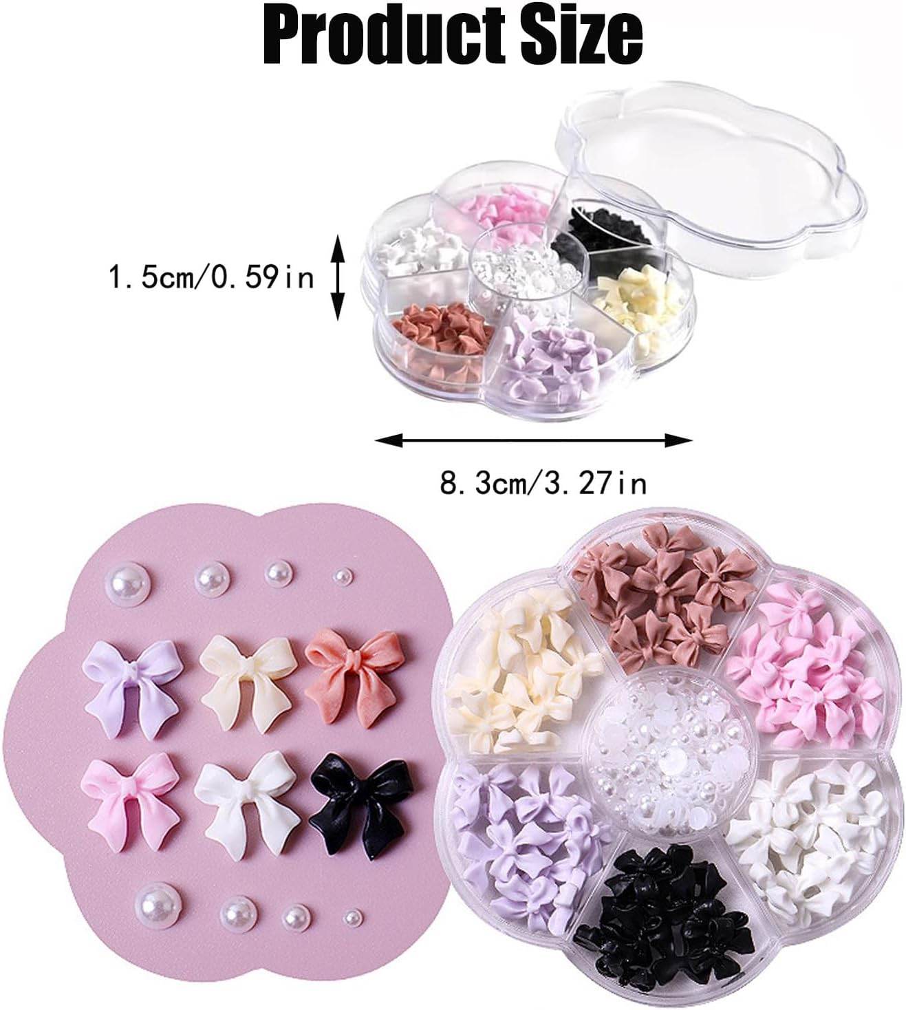 Mtxorvix 3D Bow-Knot Colorful Nail Charms Set - Women'S DIY Nail Art Rhinestones image number 5