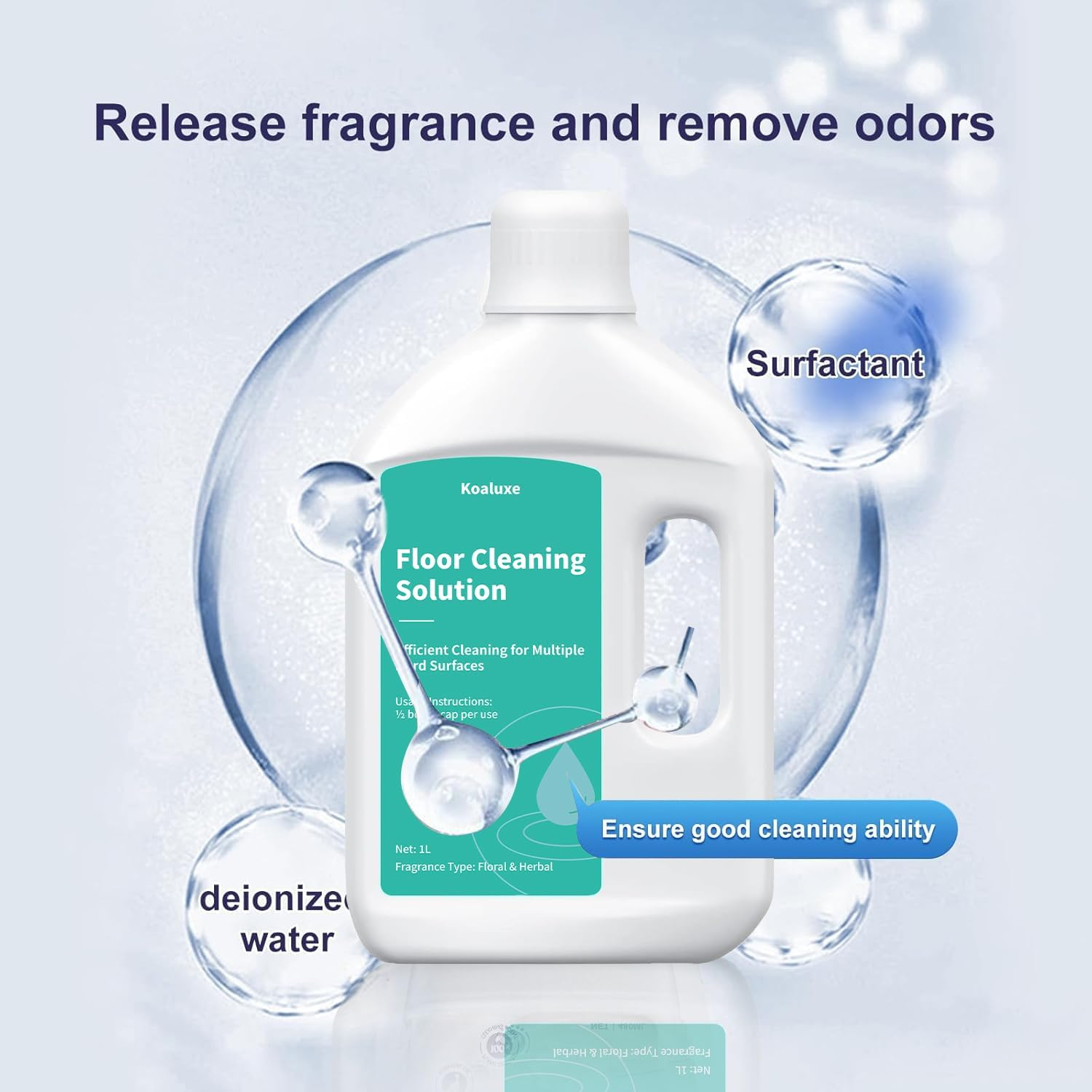 Floor Cleaning Solution,2-Pack,1000Ml/33.8 Fl Oz,Compatible with Dreame X40 Ultra/X50 Ultra/L40 Ultra/L10Spro Ultra Heat/X30 Ultra Robot Vacuum Floor Cleaner Liquid Refill image number 1