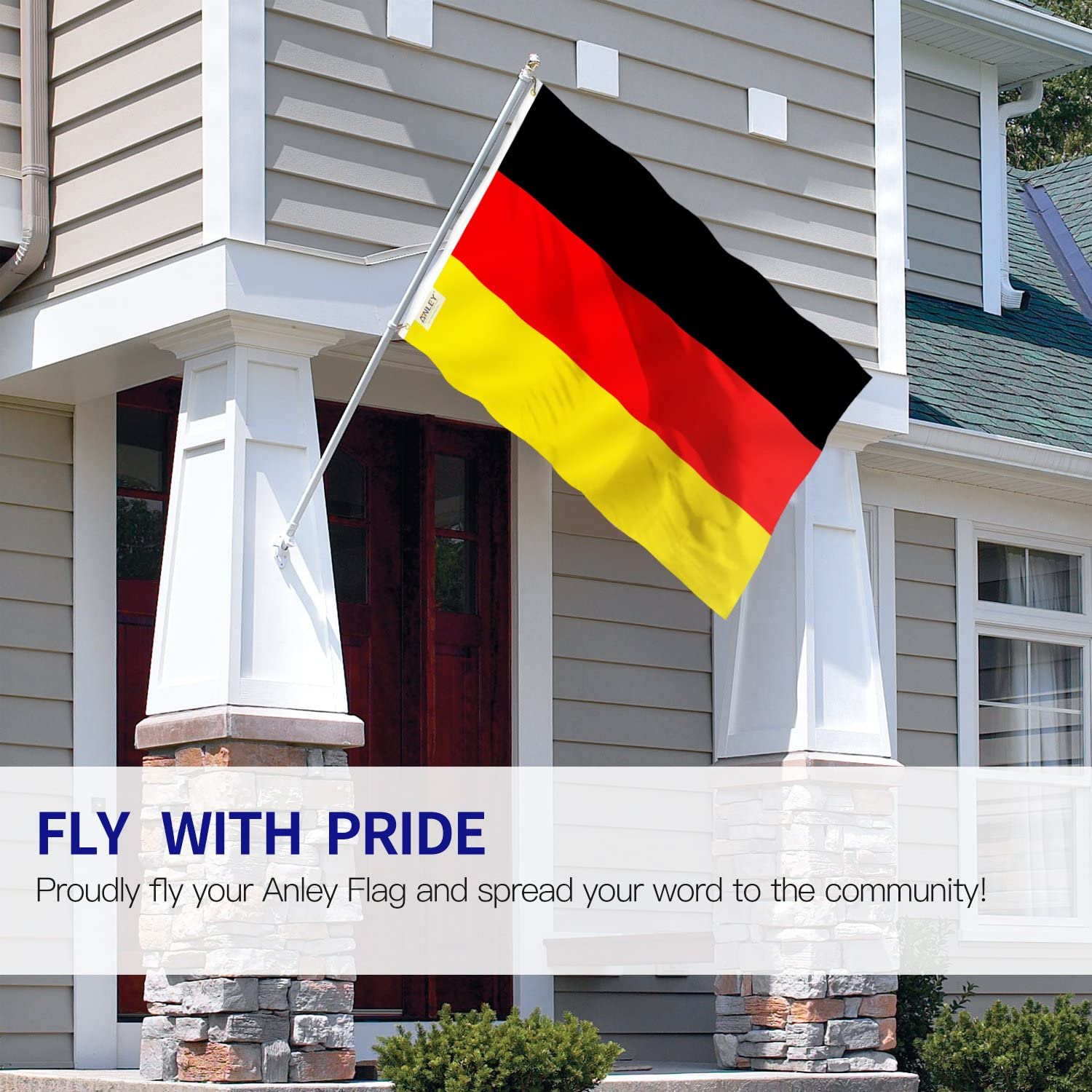 ANLEY Fly Breeze 3X5 Foot Germany Flag - Vivid Color and Fade Proof - Canvas Header and Double Stitched - German Flags Polyester with Brass Grommets 3 X 5 Ft image number 4
