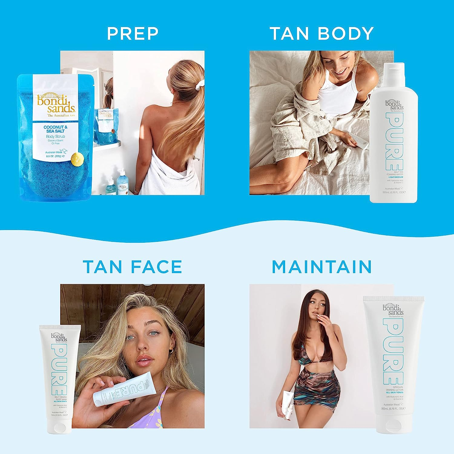 Bondi Sands Pure Self Tan Foaming Water 200 Ml, Light/Medium image number 4