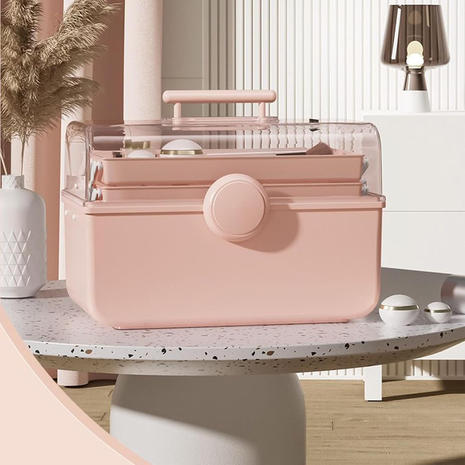 Hair Box, Dust-Proof Portable Jewelry Storage Box, Storage Holder Case Trays for Kids Baby Ties Nail Supplies Craft School Office image number 3