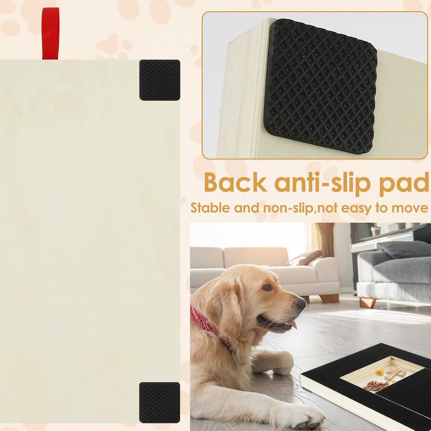 Dog Scratch Pad for Nails, Sandpaper Dog Nail File Board with Built-In Snack Box, Nail Grinding Pad Square Scratching Scratchboard, Puppy Nail Grinding Pad Dog Nail Clippers for Small Medium Dogs image number 6