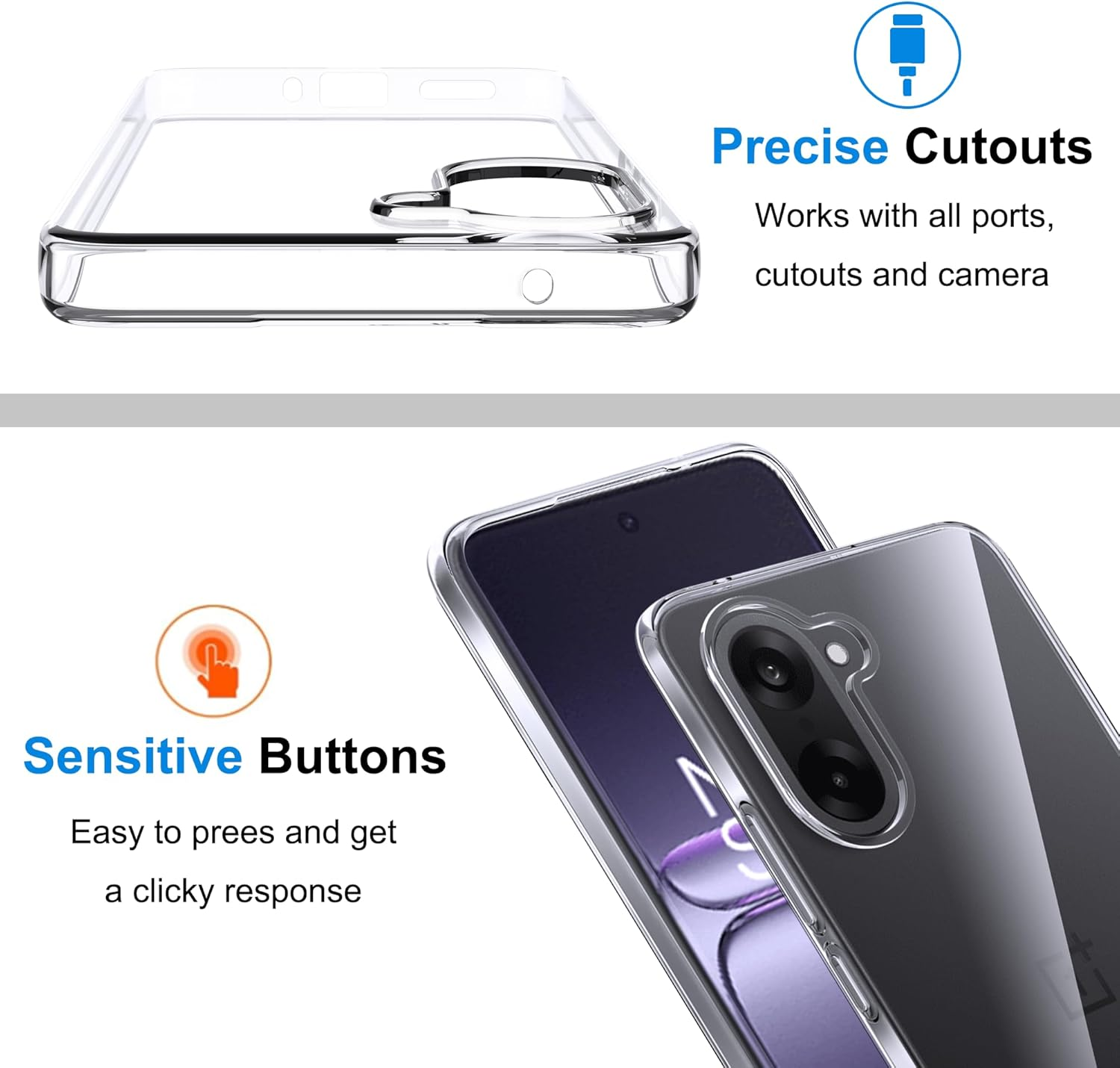 CAUHENYEE Transparent Case for Oneplus Nord CE5 5G Mobile Phone Case, Thin, Soft, Transparent TPU Case, Scratch-Resistant, Shockproof - Honor 400 Lite image number 2