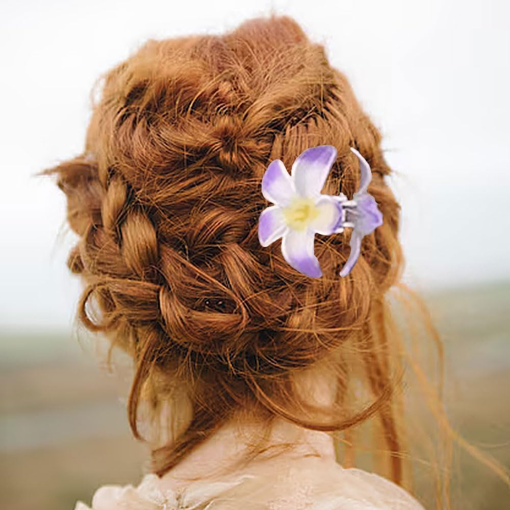 Voarge Pack of 8 Flower Hair Clips, Cute Acrylic Hair Clips for Women Hair, Large Hair Clip for Thick Hair, Strong Hold, Non-Slip Hair Clip for Fixing Hair image number 6