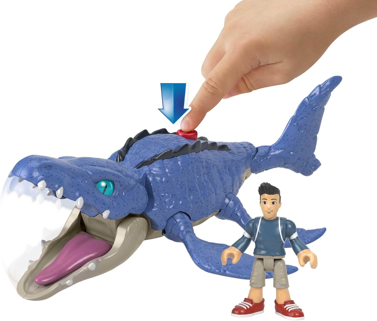 Fisher Price - Imaginext Jurassic World Camp Cretaceous Mosasaurus & Kenji image number 1