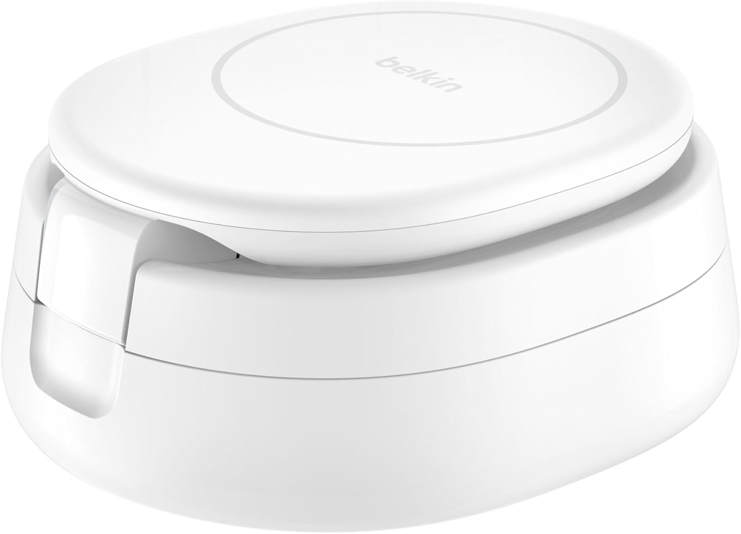 Belkin 3-In-1 Foldable Charging Dock Charger with Magsafe Compatible Induction Charger Qi2 Certified 15W for Iphone 16, 15, 14, Apple Watch, Airpods, Non-Slip Base, 36W Adapter Included - White image number 2