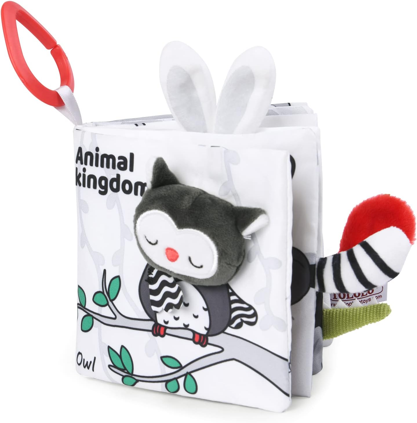 Vicloon Soft Cloth Baby Books, Baby Books 0-6 Months, 3D Black and White High Contrast Soft Cloth Book, Washable Non-Toxic Early Baby Book image number 4