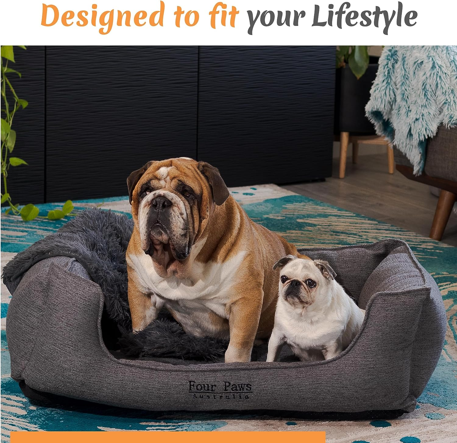 Small Dog Bed - Certipur-Us&reg; Certified Memory Foam, Plush Faux Fur and Jacquard Fabric with Anti-Slip Bottom, Easy-To-Clean Removable Cover image number 4