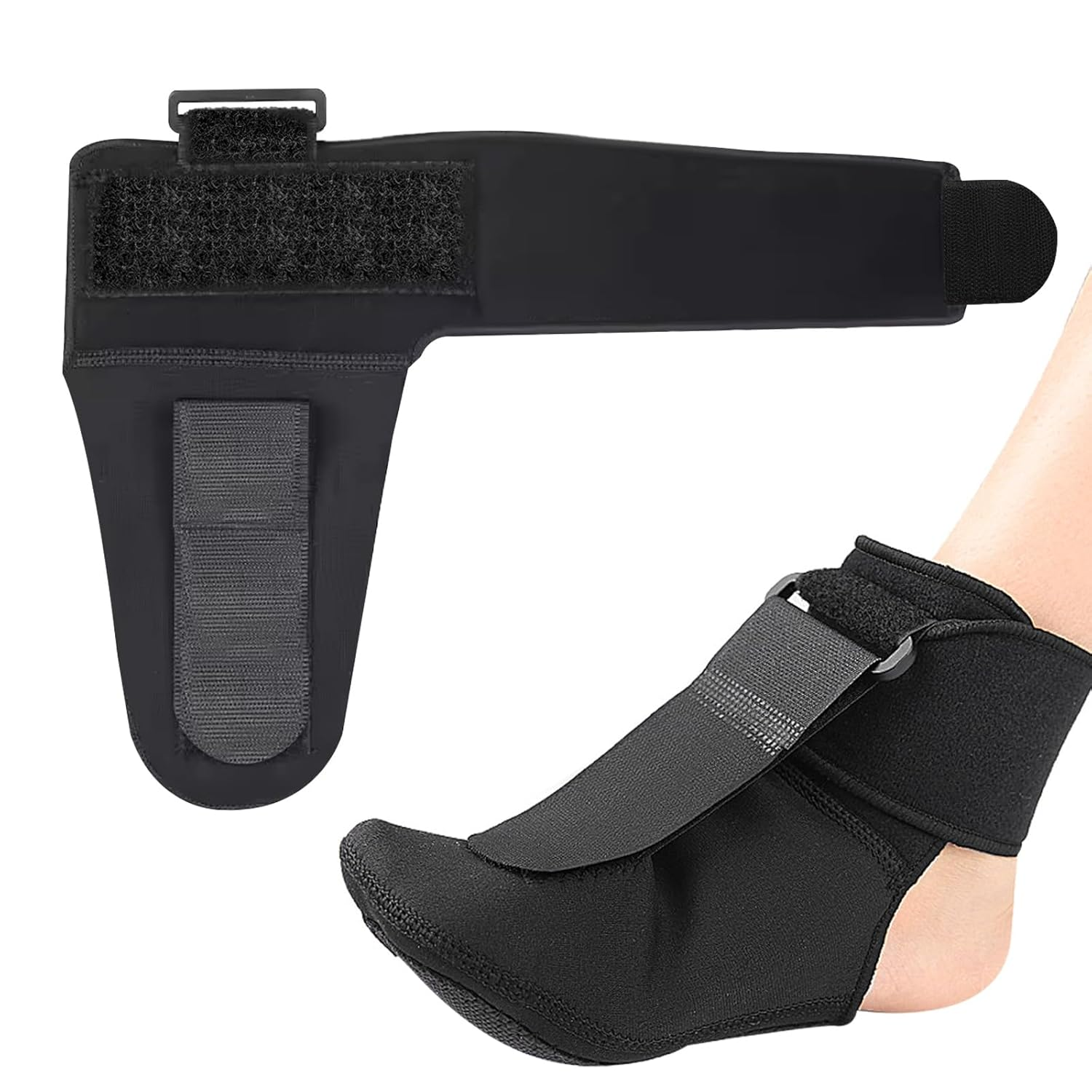 Yitexin Plantar Fasciitis Night Splint, Adjustable Plantar Fasciitis Relief Brace, Dorsal Night Splint for Plantar Fasciitis Women Men, Plantar Fasciitis Boot for Achilles Tendonitis Drop Foot (Black, L)