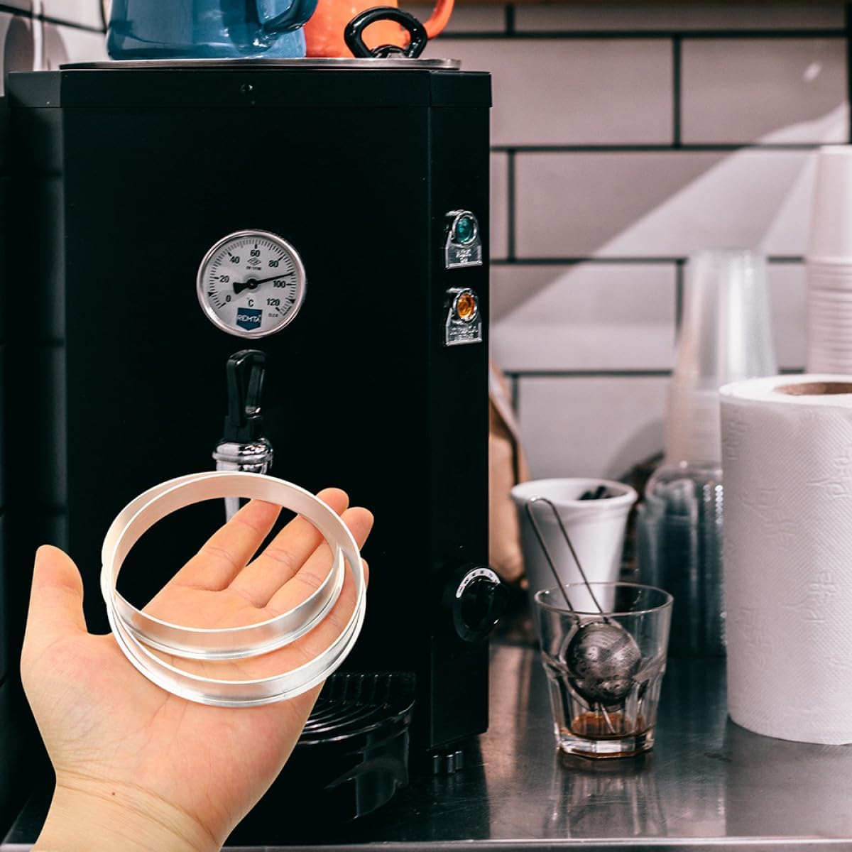 NULYLU Aluminum Milk Tea Sealer Ring Cup Sealing Machine Accessory for Automatic Cup Sealers Compatible with Milk Tea and Coffee Bar Machines image number 3