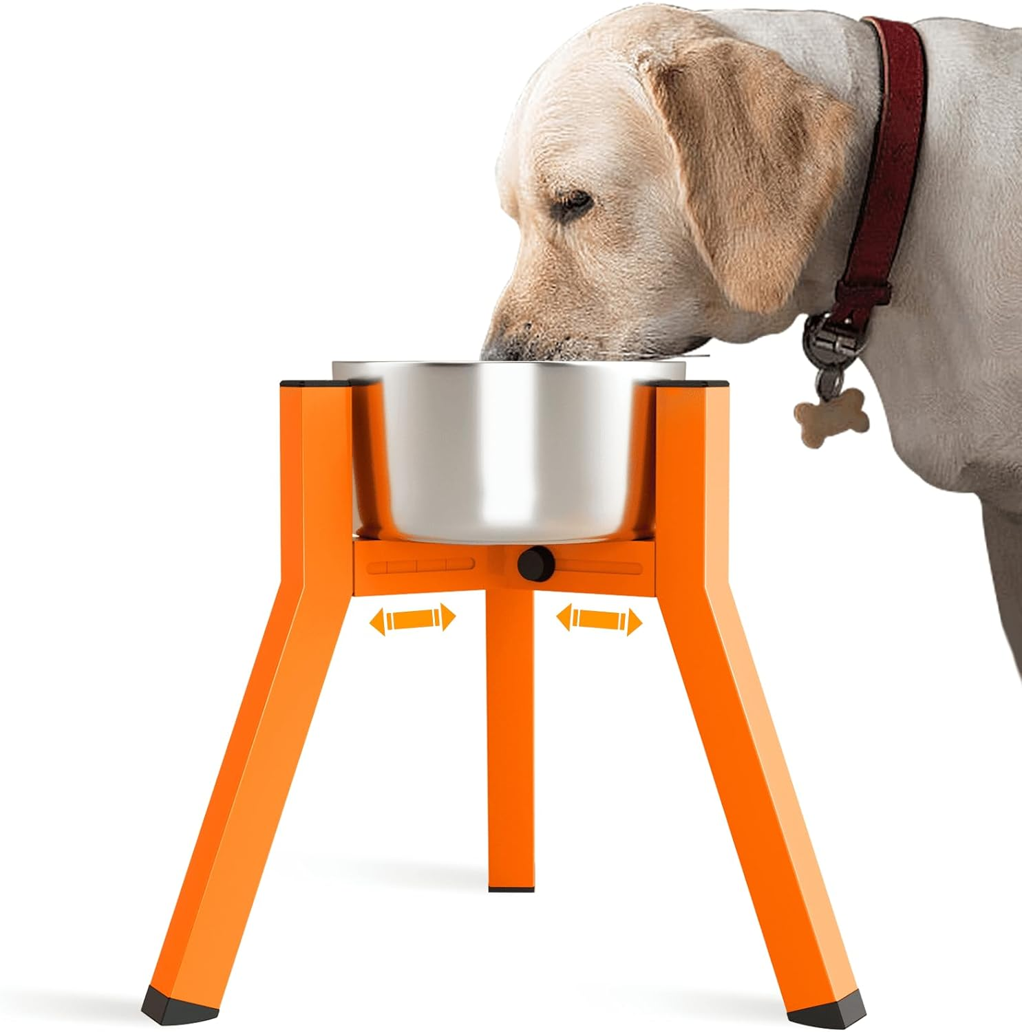 SHAINFUN Dog Bowl Stand for Large Dogs, Adjustable Width Tall Elevated Dog Bowls for 7-10.6" Bowls, Dog Food Water Stand Feeder, Metal Single Raised Dog Bowl Holder,11" Tall(Bowl Not Included) image number 1