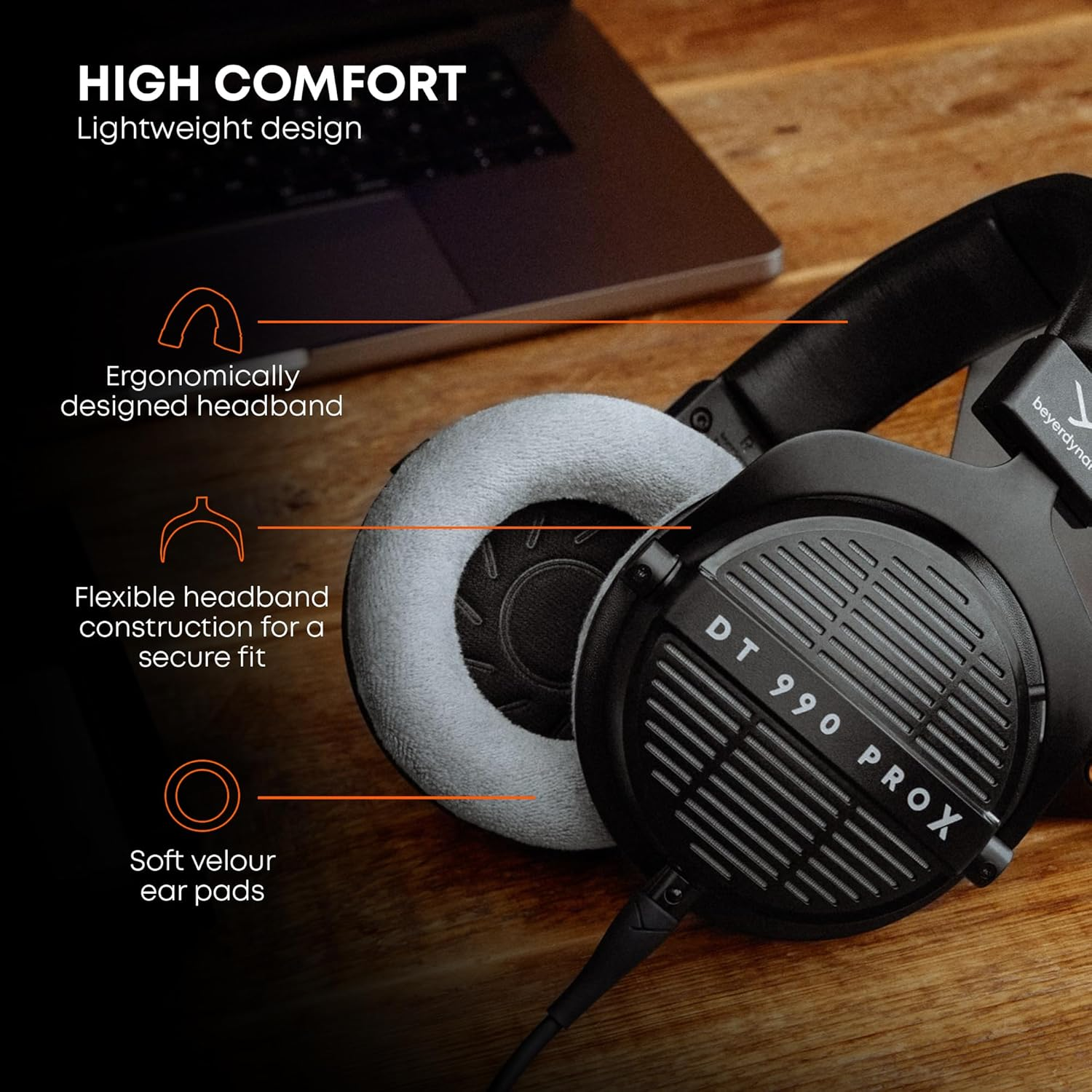 Beyerdynamic DT 990 PRO X 48 Ohm Over-Ear Professional Monitoring Headphone (BD1001629) image number 5
