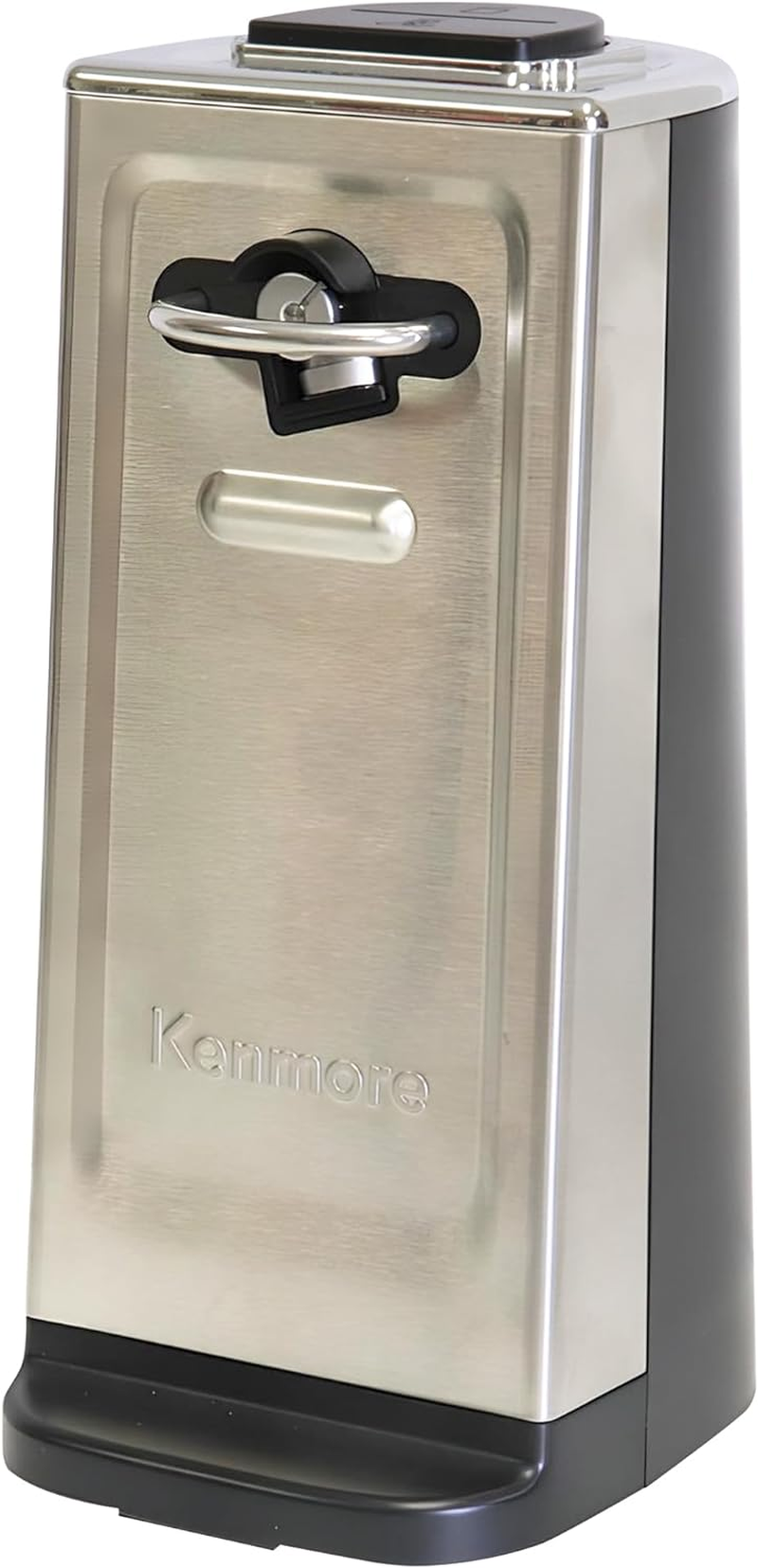 Kenmore Electric Can Opener - Extra-Tall, Smooth-Touch Side-Cut Blade, Safe Storage, Automatic Operation, Opens Regular & Pop-Top Cans, Black Steel Steel Camping Tool, Kitchen Gadget, Secure Grips image number 3