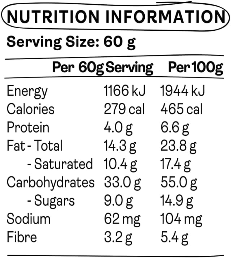 KOJA Health Natural Oat Bar Dark Choc Chip - Less Sugar, All Natural, Australian Made, FODMAP Friendly, Vegan (Pack of 12 X 60G Bars) image number 4