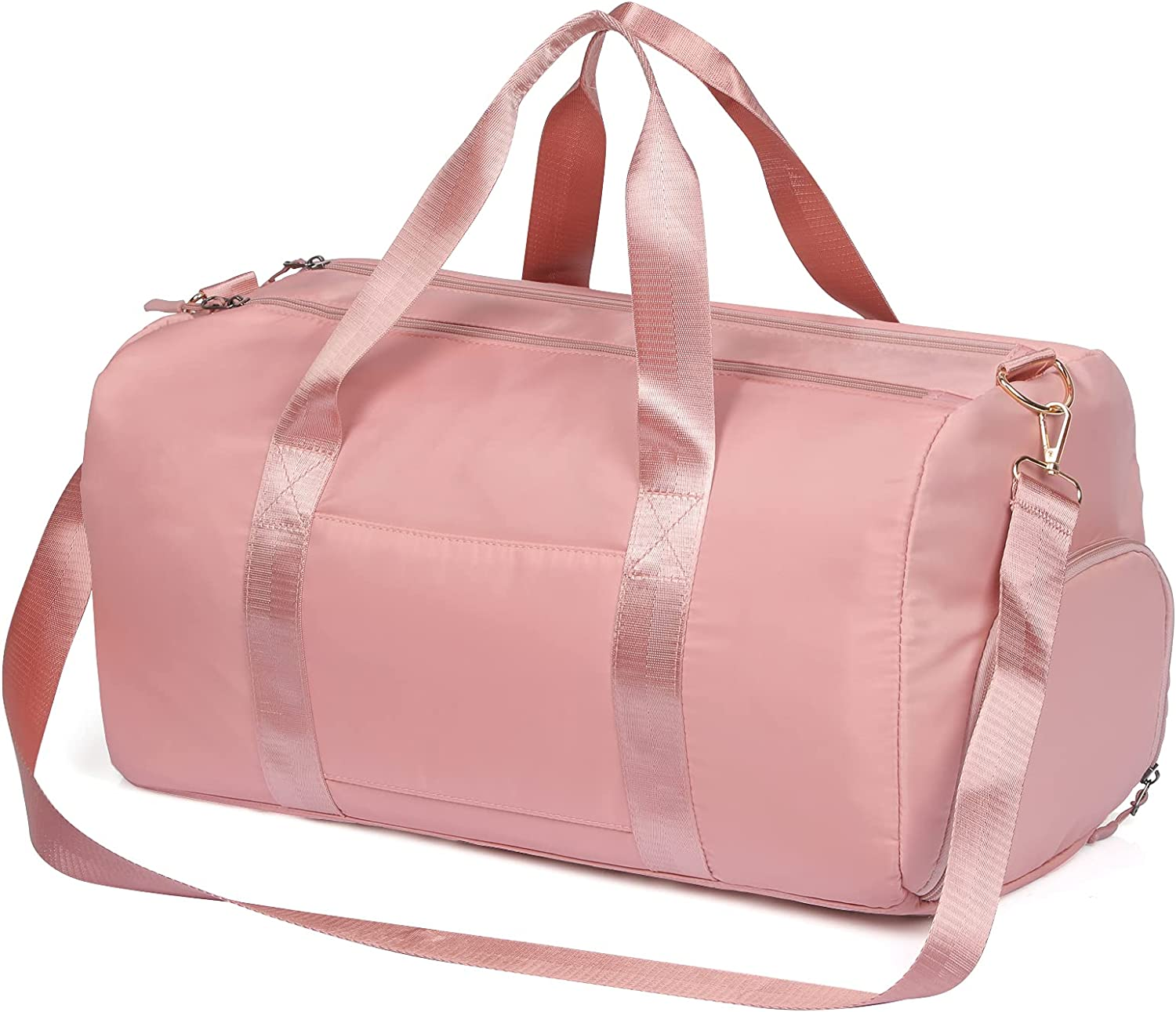 Waterproof Weekender Bags for Women, Travel Duffel Bag with Shoe Compartment, Foldable Gym Carry on Bag, Overnight Shoulder Bag - Grey image number 6