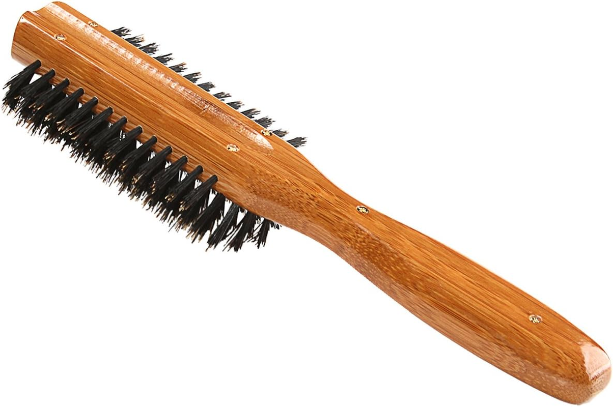Brush - Classic Half round Style 100% Wild Boar Bristles Light Wood Handle Bass Brushes 1 Brush image number 3