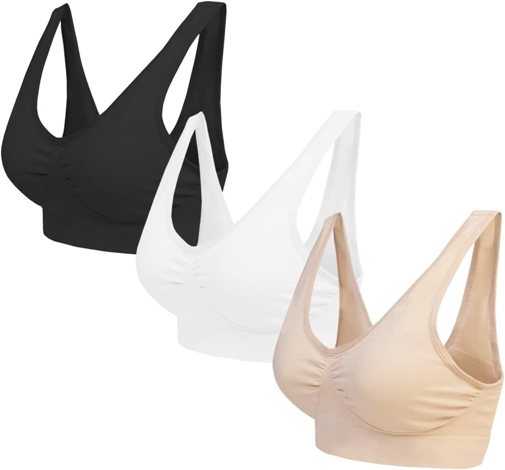 Blu Apparel Multipack Seamless Comfort Bras for Everyday Wear Non Padded No Underwire Maternity Sleep Bra